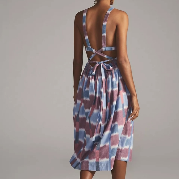 Anthropologie Deep-V Midi Dress - Picture 3 of 5